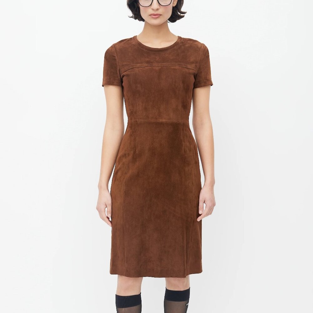 Prada Brown Suede Dress